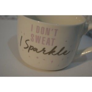 Opalhouse "I don't sweat I sparkle" Mug Coffee Cup Porcelain Stars Purple Cute